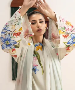 Maria.b Luxury Pret Cream Printed &Amp; Embroidered Raw Silk Suit Mbdw-Ea2625Cm 18 Dw Ea2625Offwhtb Imanistudio.com