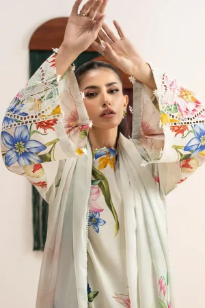 Maria.b Luxury Pret Cream Printed &Amp; Embroidered Raw Silk Suit Mbdw-Ea2625Cm 18 Dw Ea2625Offwhtb Imanistudio.com
