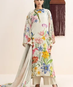 Maria.b Luxury Pret Cream Printed &Amp; Embroidered Raw Silk Suit Mbdw-Ea2625Cm 19 Dw Ea2625Offwhtc Imanistudio.com