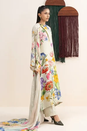 Maria.b Luxury Pret Cream Printed &Amp; Embroidered Raw Silk Suit Mbdw-Ea2625Cm 11 Dw Ea2625Offwhtd Imanistudio.com