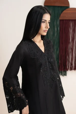 3Pcs Luxury Pret Black Embroidered Lawn Suit Mbdw-Ea2663Bk 11 Dw Ea2639 Blackc Imanistudio.com