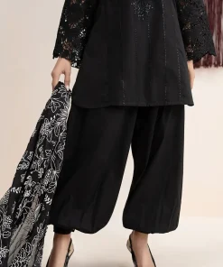 3Pcs Luxury Pret Black Embroidered Lawn Suit Mbdw-Ea2663Bk 12 Dw Ea2639 Blacke Imanistudio.com