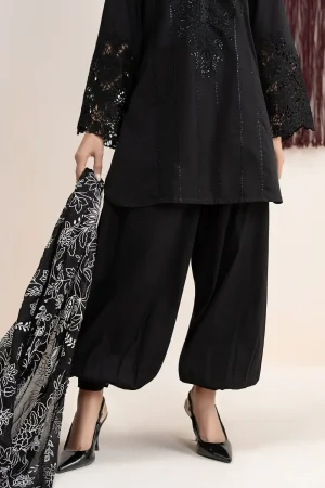 3Pcs Luxury Pret Black Embroidered Lawn Suit Mbdw-Ea2663Bk 12 Dw Ea2639 Blacke Imanistudio.com