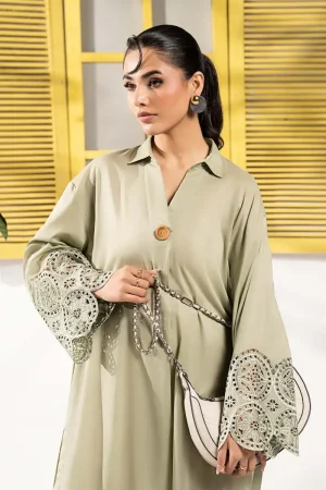 2Pcs Luxury Pret Olive Green Embroidered Lawn Suit Mbdw-Ef26106Og 8 Dw Ef26127Oliveb Imanistudio.com