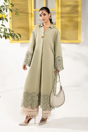 2Pcs Luxury Pret Olive Green Embroidered Lawn Suit MBDW-EF26106OG