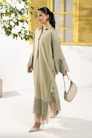 2Pcs Luxury Pret Olive Green Embroidered Lawn Suit Mbdw-Ef26106Og 7 Dw Ef26127Olivee Imanistudio.com