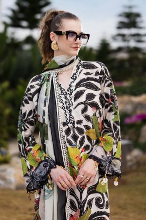 Maria.b Luxury Pret Off-White Printed &Amp; Embroidered Lawn Suit Mbdw-Ef2671Pw 10 Dw Ef2671Whtblk Imanistudio.com