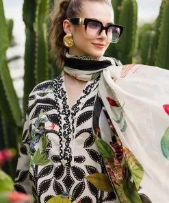 Maria.b Luxury Pret Off-White Printed &Amp; Embroidered Lawn Suit Mbdw-Ef2671Pw 8 Dw Ef2671Whtblkb Imanistudio.com