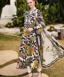 Maria.B Luxury Pret Off-White Printed & Embroidered Lawn Suit MBDW-EF2671PW
