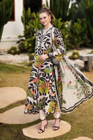 Maria.B Luxury Pret Off-White Printed & Embroidered Lawn Suit MBDW-EF2671PW