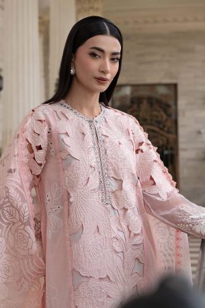 Maria.b Luxury Pret Pink Printed &Amp; Embroidered Lawn Suit Mbels-Ef2602Pp 12 Els2602 Pink Imanistudio.com