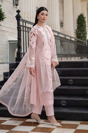 Maria.b Luxury Pret Pink Printed &Amp; Embroidered Lawn Suit Mbels-Ef2602Pp 10 Els2602 Pinkf Imanistudio.com