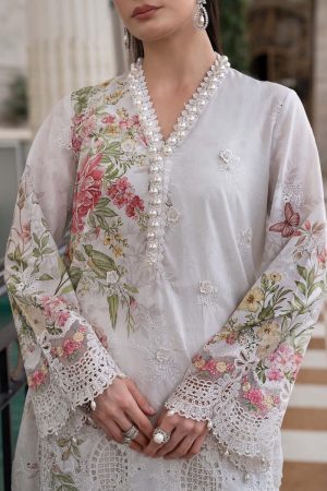 Maria.b Luxury Pret Off-White Printed &Amp; Embroidered Lawn Suit Mbels-Ef2603Wo 15 Els2603 Whiteb Imanistudio.com
