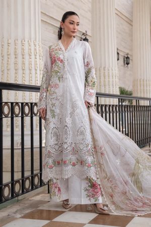 Maria.b Luxury Pret Off-White Printed &Amp; Embroidered Lawn Suit Mbels-Ef2603Wo 9 Els2603 Whitec Imanistudio.com