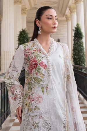 Maria.B Luxury Pret Off-White Printed & Embroidered Lawn Suit MBELS-EF2603WO