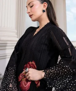 Maria.B Luxury Pret Black Printed & Embroidered Lawn Suit MBELS-EF2610BB