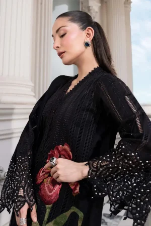 Maria.B Luxury Pret Black Printed & Embroidered Lawn Suit MBELS-EF2610BB