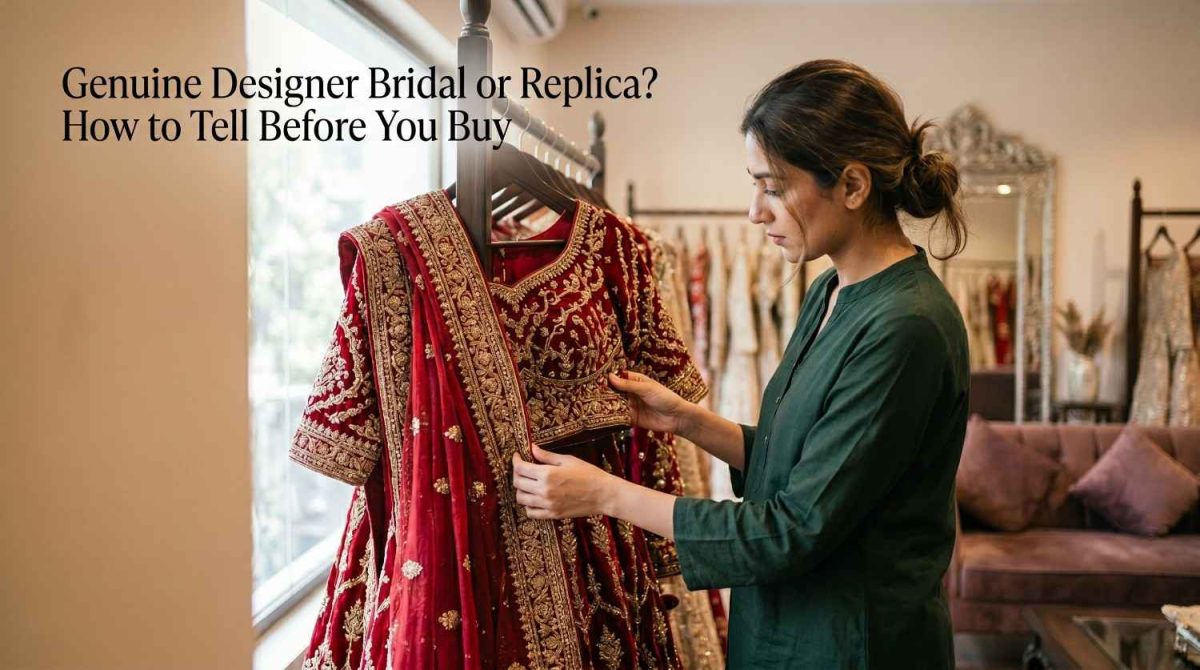 How Can I Tell The Difference Between A Genuine Pakistani Designer Bridal Outfit And A Replica? 1 Genuine Designer Bridal Dress