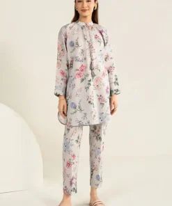 2 Pcs Grey Printed Dobby Lawn Co-Ord Set Mb-Cs26144Gp 14 Mb Cs26144 Grey Imanistudio.com