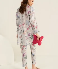 2 Pcs Grey Printed Dobby Lawn Co-Ord Set Mb-Cs26144Gp 16 Mb Cs26144 Greya Imanistudio.com