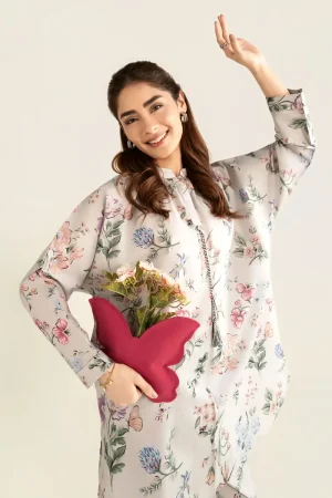 2 Pcs Grey Printed Dobby Lawn Co-Ord Set Mb-Cs26144Gp 10 Mb Cs26144 Greyb Imanistudio.com