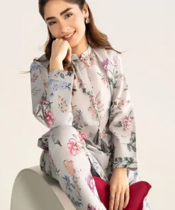 2 Pcs Grey Printed Dobby Lawn Co-Ord Set Mb-Cs26144Gp 12 Mb Cs26144 Greyd Imanistudio.com