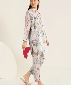2 Pcs Grey Printed Dobby Lawn Co-Ord Set Mb-Cs26144Gp 15 Mb Cs26144 Greyg Imanistudio.com