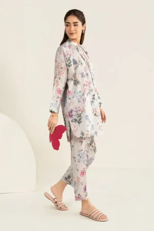 2 Pcs Grey Printed Dobby Lawn Co-Ord Set Mb-Cs26144Gp 15 Mb Cs26144 Greyg Imanistudio.com