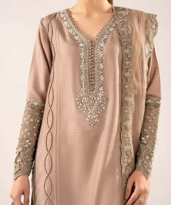 Luxury Formal Embroidered Raw Silk Milky Coffee Suit Mbsf-Ef2626Cf 10 Sf Ef2626Coffeeb Imanistudio.com
