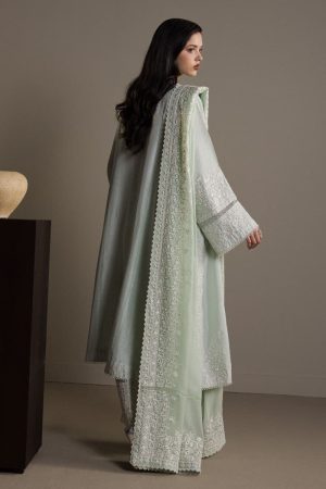 3Pcs Zara Shahjahan Tranquil Aqua, Medium Raw Silk Noora Suit Zszr-F0648Ta 10 Aqua2 Imanistudio.com