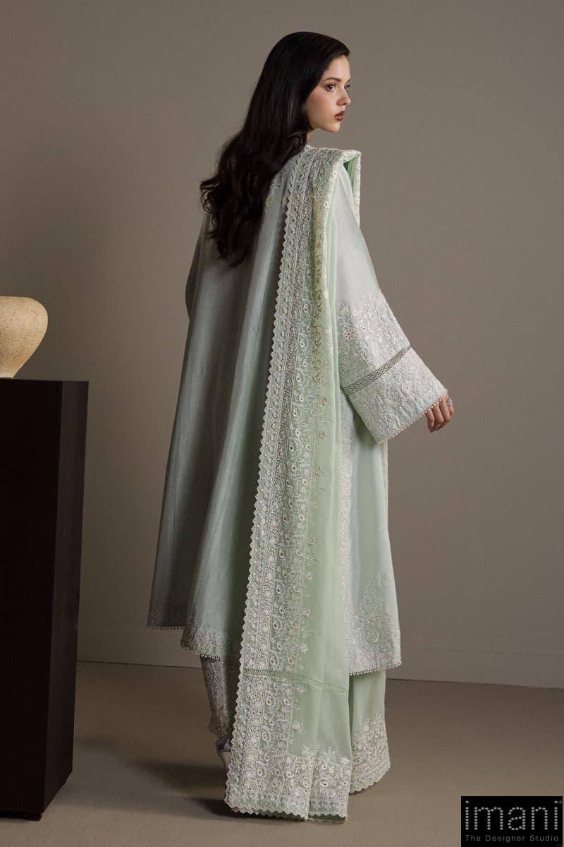 3Pcs Zara Shahjahan Tranquil Aqua, Medium Raw Silk Noora Suit Zszr-F0648Ta 5 3Pcs Zara Shahjahan Tranquil Aqua, Medium Raw Silk Noora Suit Zszr-F0648Ta - Image 5