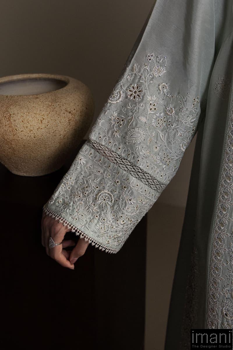 3Pcs Zara Shahjahan Tranquil Aqua, Medium Raw Silk Noora Suit Zszr-F0648Ta 3 3Pcs Zara Shahjahan Tranquil Aqua, Medium Raw Silk Noora Suit Zszr-F0648Ta - Image 3