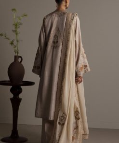 3Pcs Zara Shahjahan Beige Medium Raw Silk Shaista Suit Zszr-F0652Mb 11 Beige3 Imanistudio.com