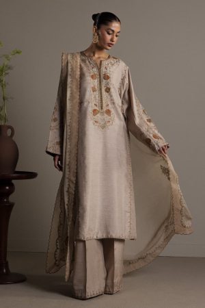 3Pcs Zara Shahjahan Beige Medium Raw Silk Shaista Suit Zszr-F0652Mb 10 3Pcs Zara Shahjahan Beige Medium Raw Silk Shaista Suit Zszr-F0652Mb