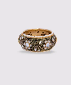 Dark Green / White Bangle Fashion Jewellery IMJBN-W1103DG