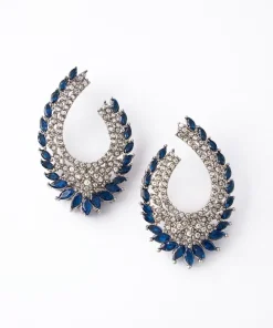 Sapphire Blue Swirl Studs/Earrings Fashion Jewellery IMJSD-EF1609RSB