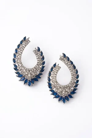 Sapphire Blue Swirl Studs/Earrings Fashion Jewellery IMJSD-EF1609RSB