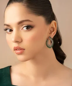 Emerald Green Swirl Studs/Earrings Fashion Jewellery Imjsd-Ef1609Reg 7 Jsd Ea2509 Emeraldgreen Imanistudio.com