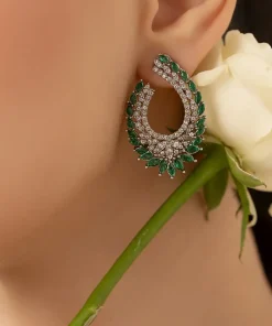 Emerald Green Swirl Studs/Earrings Fashion Jewellery Imjsd-Ef1609Reg 6 Jsd Ea2509 Emeraldgreena Imanistudio.com
