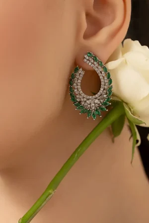 Emerald Green Swirl Studs/Earrings Fashion Jewellery Imjsd-Ef1609Reg 6 Jsd Ea2509 Emeraldgreena Imanistudio.com