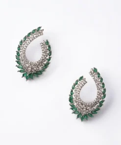 Emerald Green Swirl Studs/Earrings Fashion Jewellery Imjsd-Ef1609Reg 9 Jsd Ea2509 Emeraldgreenc Imanistudio.com