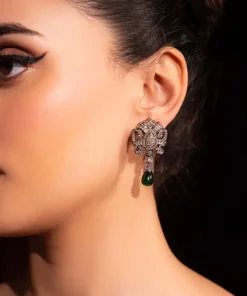 Jade Green Ihlal Studs/Earrings Fashion Jewellery Imjsd-Ef1619Rjg 7 Jsd Ea2619Jadegreena Imanistudio.com