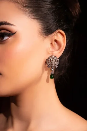 Jade Green Ihlal Studs/Earrings Fashion Jewellery Imjsd-Ef1619Rjg 7 Jsd Ea2619Jadegreena Imanistudio.com