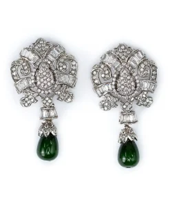 Jade Green Ihlal Studs/Earrings Fashion Jewellery IMJSD-EF1619RJG