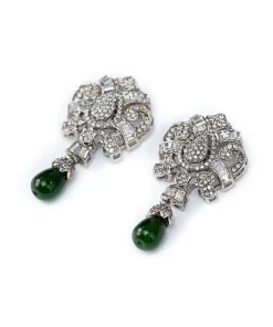 Jade Green Ihlal Studs/Earrings Fashion Jewellery Imjsd-Ef1619Rjg 10 Jsd Ea2619Jadegreenc Imanistudio.com