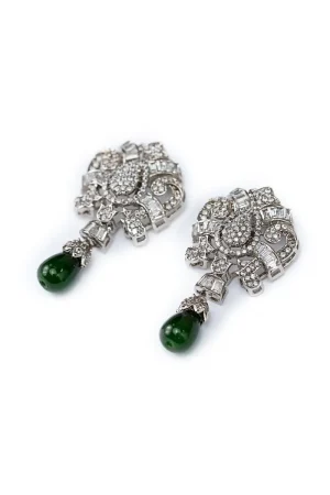 Jade Green Ihlal Studs/Earrings Fashion Jewellery Imjsd-Ef1619Rjg 10 Jsd Ea2619Jadegreenc Imanistudio.com