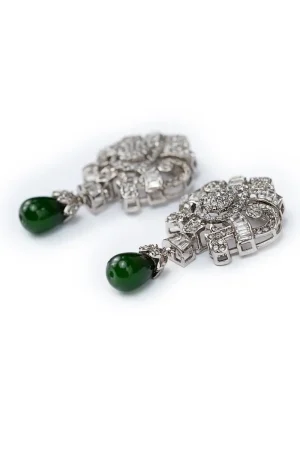 Jade Green Ihlal Studs/Earrings Fashion Jewellery Imjsd-Ef1619Rjg 9 Jsd Ea2619Jadegreend Imanistudio.com