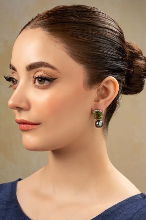 Green Peridot Mist Studs/Earrings Fashion Jewellery Imjsd-Ef1610Gp 4 Jsd Ef2510Greenperidot Imanistudio.com