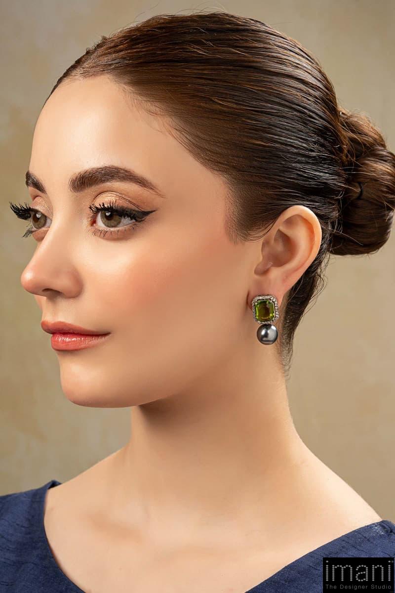 Green Peridot Mist Studs/Earrings Fashion Jewellery Imjsd-Ef1610Gp 2 Green Peridot Mist Studs/Earrings Fashion Jewellery Imjsd-Ef1610Gp - Image 2