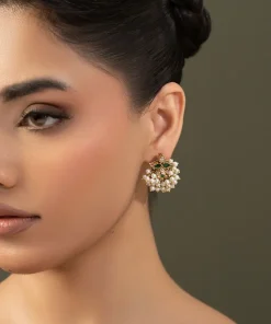 Emerald Green Negar Studs/Earrings Fashion Jewellery Imjsd-Ef1606Em 8 Jsd Ef2606Emeraldgreena Imanistudio.com